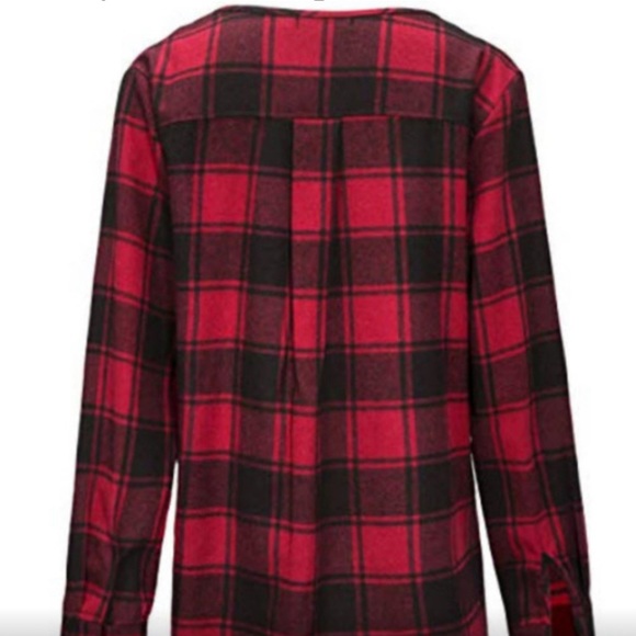 A Twist to a Favorite - Buffalo Check Lace-up Long Sleeve Plaid Shirt size L - Picture 3 of 6